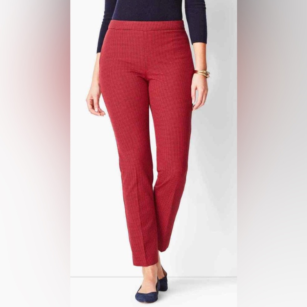 Talbots Women’s size 16 Red Black Check Chatham Ankle Pant